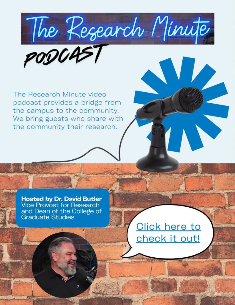 the Research Minute Podcast flyer 